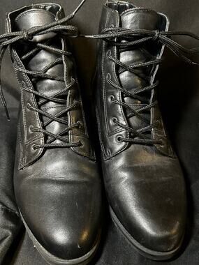 Vintage Danexx D-Pacific2 Black Leather Lace-Up Ankle Boots Women’s 8.5M